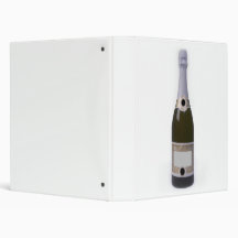 Bottle of Champagne with blank label 3 Ring Binders