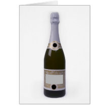 Bottle of Champagne with blank label Card