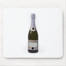 Bottle of Champagne with blank label Mousepads