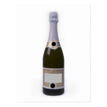 Bottle of Champagne with blank label Postcards