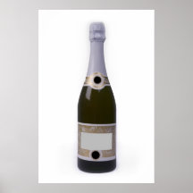 Bottle of Champagne with blank label Posters