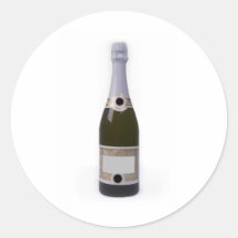 Bottle of Champagne with blank label Sticker