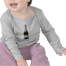 Bottle of Champagne with blank label Tee Shirts