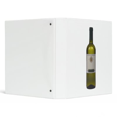 Bottle of quality wine with blank label binder by skaljac