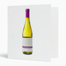 Bottle of quality wine with blank label vinyl binders