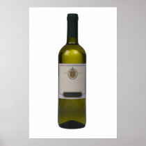 Bottle of quality wine with blank label print