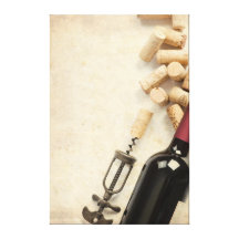 Bottle of Wine Stretched Canvas Print