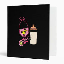 bottle rattle bib - pink vinyl binders