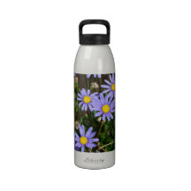 Bottle with Blue Marguerite Flowers Reusable Water Bottle