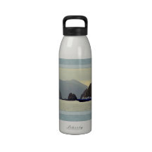 Bottle with Ocean and Mountains Scenery Reusable Water Bottles