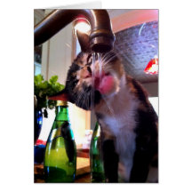 Bottled or from the tap? greeting card