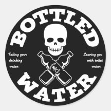 Bottled Water Round Stickers