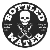 Bottled Water Round Stickers