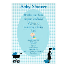 Bottles and bibs diapers and toys baby boy personalized announcements