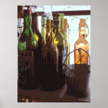 BOTTLES & BASKET PRINT