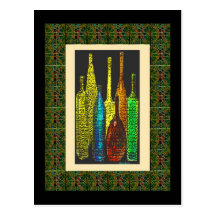 Bottles Framed Post Cards