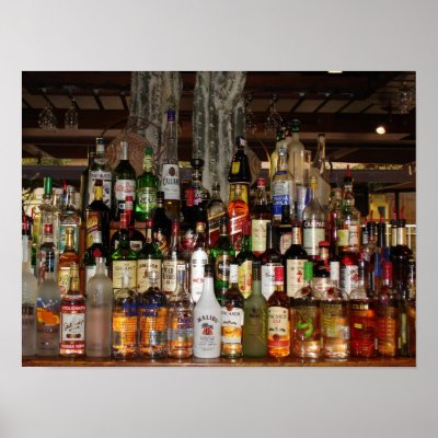 Bottles of Alcohol Poster by elysee29