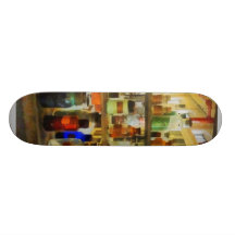 Bottles of Chemicals Green and Brown Skate Board
