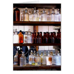 Bottles of Chemicals on Shelves Greeting Card
