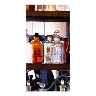 Bottles of Chemicals on Shelves Picture Card by SusanSavad