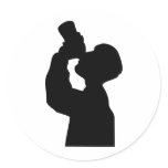 bottoms up - beer boozer round stickers