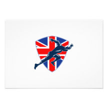 Bouclier britannique de drapeau de début de sprint invitations personnalisées