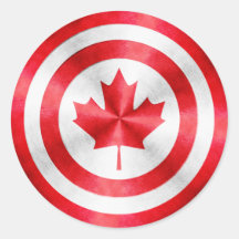 Bouclier de héros de capitaine Canada Autocollant Rond