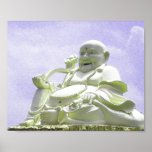 Bouddha s'asseyant heureux posters