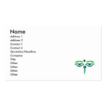 Bouddha turquoise vert clair Eyes.png Cartes De Visite Personnelles
