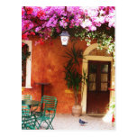 Bougainvillea growing outside a house, Mykonos, Gr Postcards