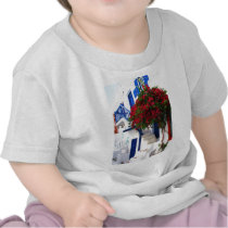 Bougainvillea growing outside a house, Mykonos T Shirts