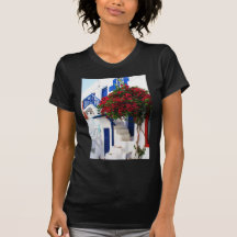 Bougainvillea growing outside a house, Mykonos T Shirts