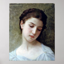 Bouguereau - Etude de Tete de Jeune Fille Posters