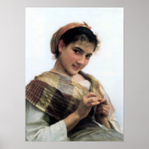 Bouguereau - Jeune Fille au Crochet Posters