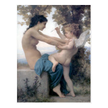 Bouguereau - Jeune Fille se Defendant contre Eros Postcards