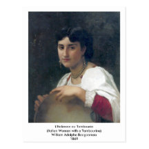 Bouguereau - L'Italienne au Tambourin Post Card