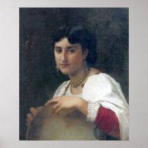 Bouguereau - L'Italienne au Tambourin Poster