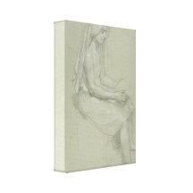 Bouguereau - Study of a Seated Veiled Female Figur Gallery Wrapped Canvas