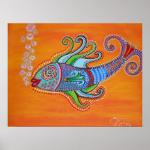 Bouillonnent l'affiche de poissons