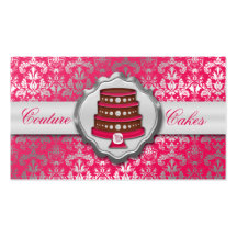 Boulangerie étincelante de damassé de couture rose cartes de visite personnelles