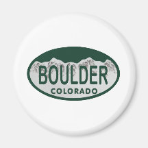 Boulder license oval fridge magnet