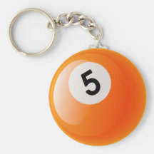 BOULE DE BILLARDS DU NUMÉRO 5 PORTE-CLÉS