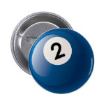 BOULE DE BILLARDS DU NUMÉRO DEUX BADGE AVEC ÉPINGLE