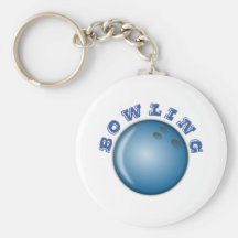 Boule de bowling bleue porte-clés