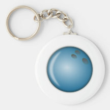 Boule de bowling bleue porte-clés