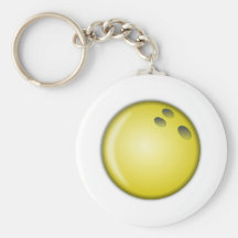 Boule de bowling jaune porte-clé