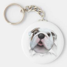 Bouledogue (anglais) éclatant porte-clefs