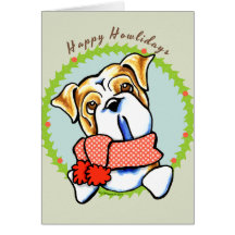 Bouledogue anglais Howlidays heureux Carte