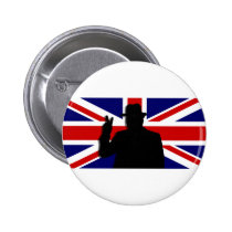 Bouledogue de Wiinston Churchill les Anglais boutons publicitaires