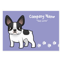 Bouledogue français de bande dessinée cartes de visite personnelles